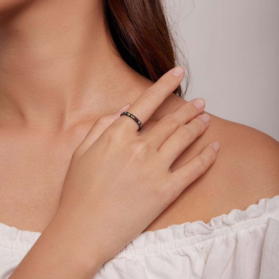 Sterling-Silber Ring mit Pfotenabdruck.